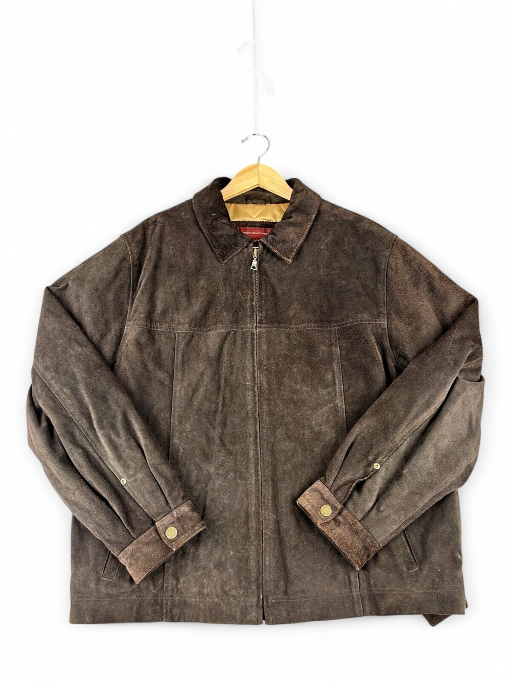 Eddie Bauer Men's XL Suede Leather Field Jacket Brown